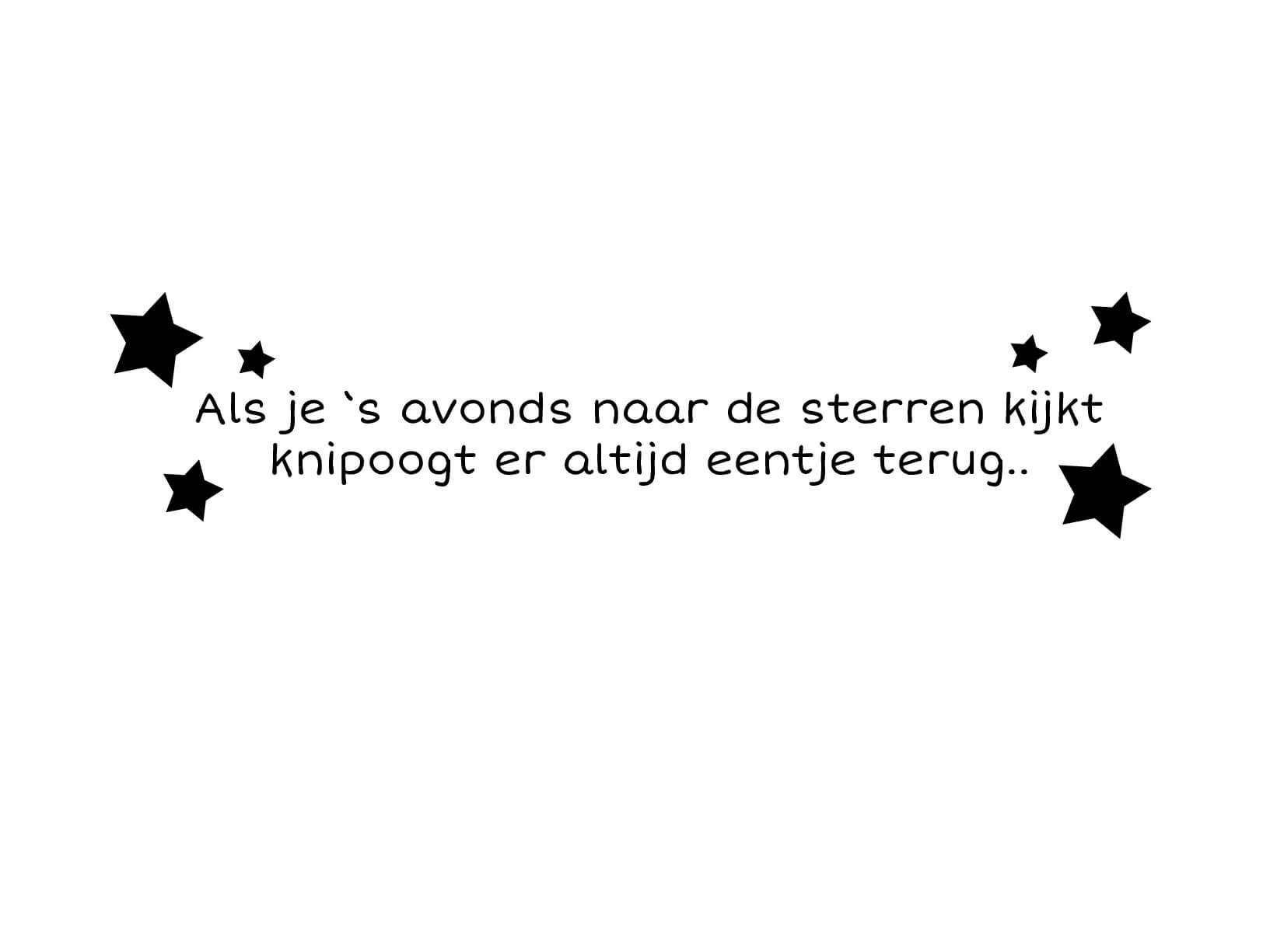 Als Je Naar Me Kijkt Muursticker "Als je 's avonds naar de sterren kijkt"