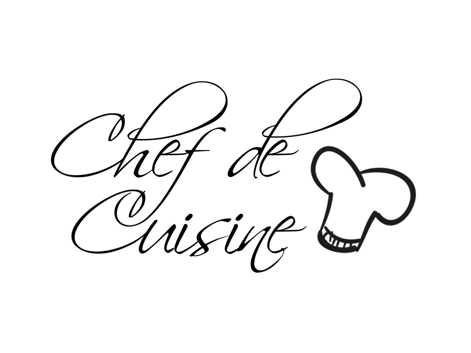 Muursticker "Chef de Cuisine" - Franse muurteksten ...