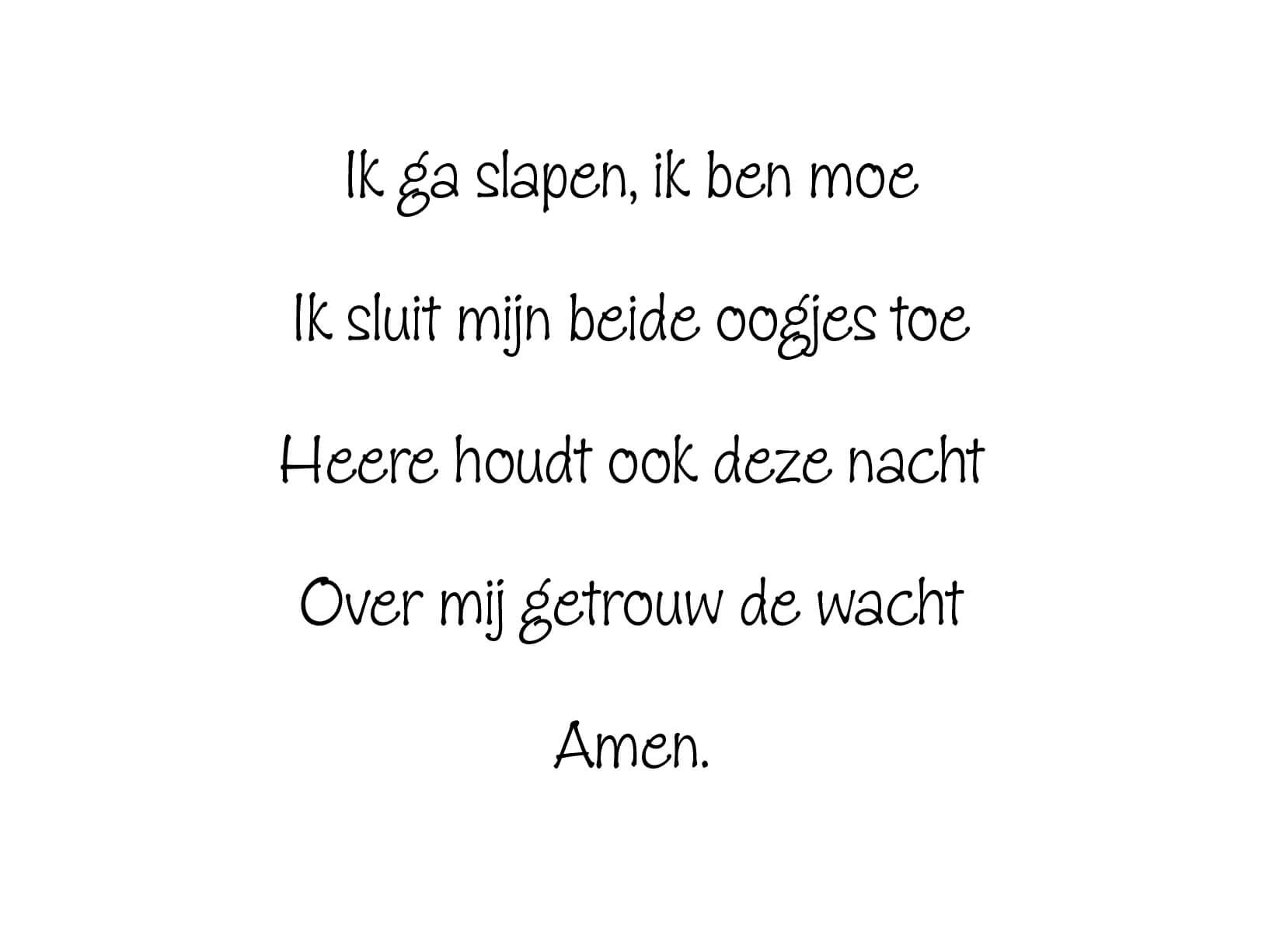 Muursticker "Ik ga slapen, ik ben moe"