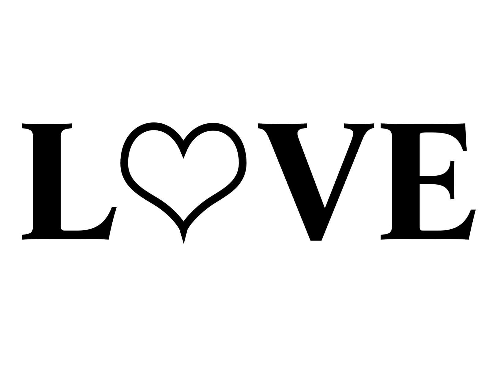 Muursticker "Love" met hart