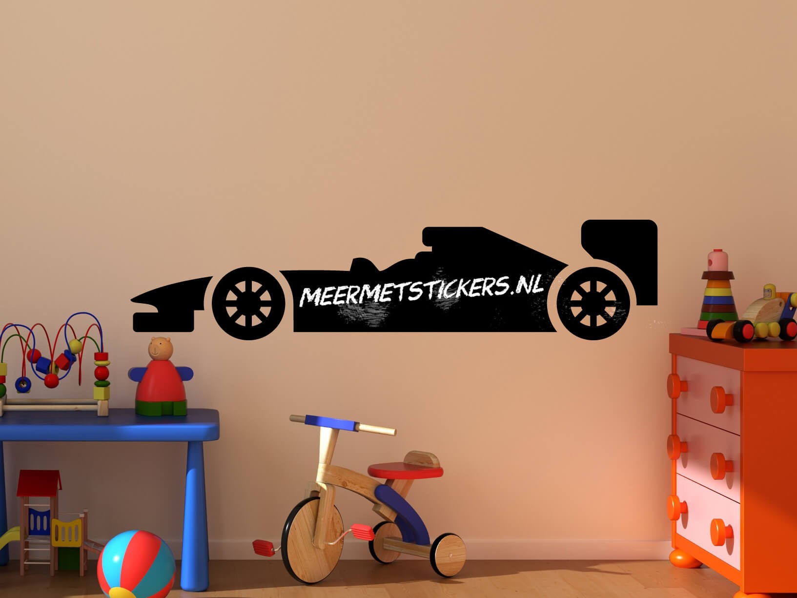 Krijtbord muursticker formule 1 auto