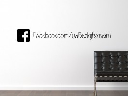 Muursticker Facebook icoon met eigen tekst