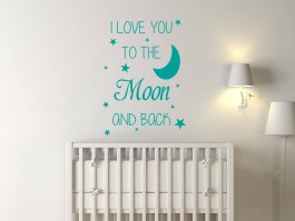 Muursticker I Love You To The Moon And Back