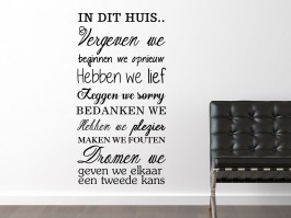 Muursticker huisregels In dit huis..