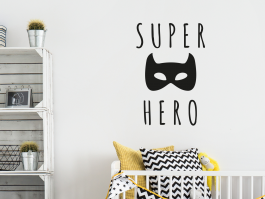 Muursticker Superhero met batman masker