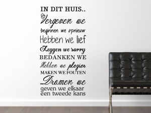 Muursticker huisregels "In dit huis.."