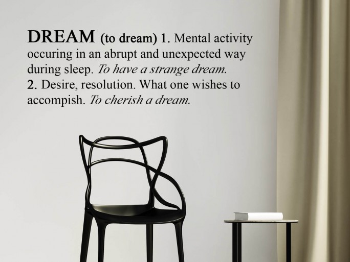Muursticker Engelse betekenis van "Dream"