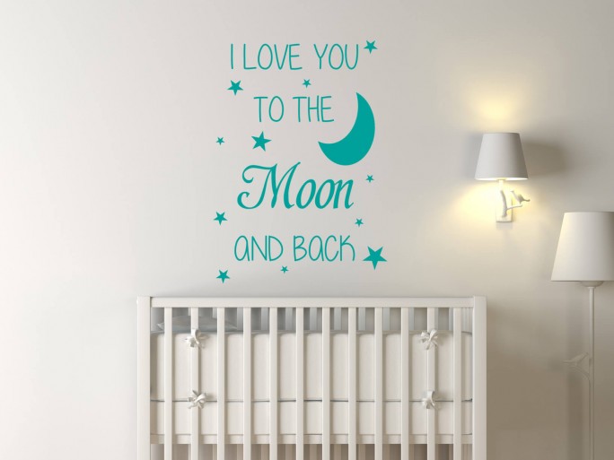 Muursticker "I Love You To The Moon And Back"
