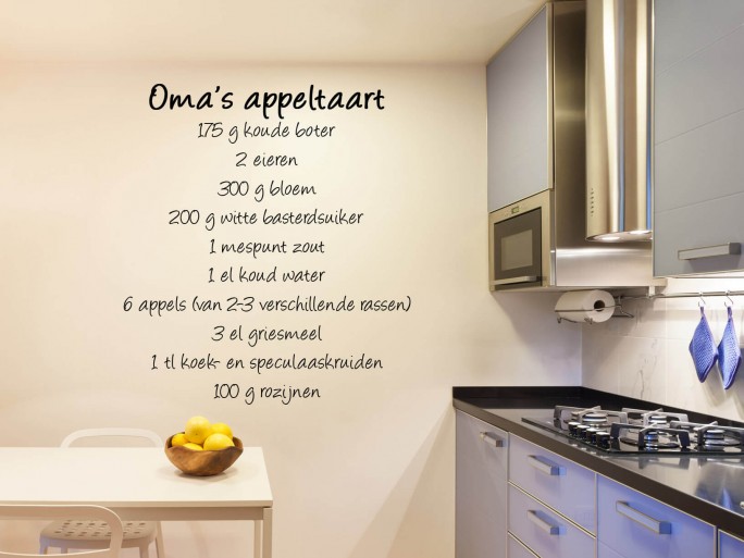 achterlijk persoon R betekenis Muursticker recept "oma's appeltaart"