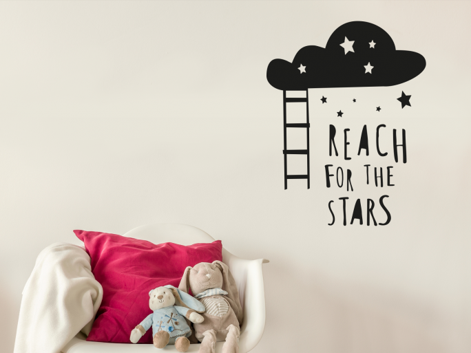 Muursticker "Reach for the stars"